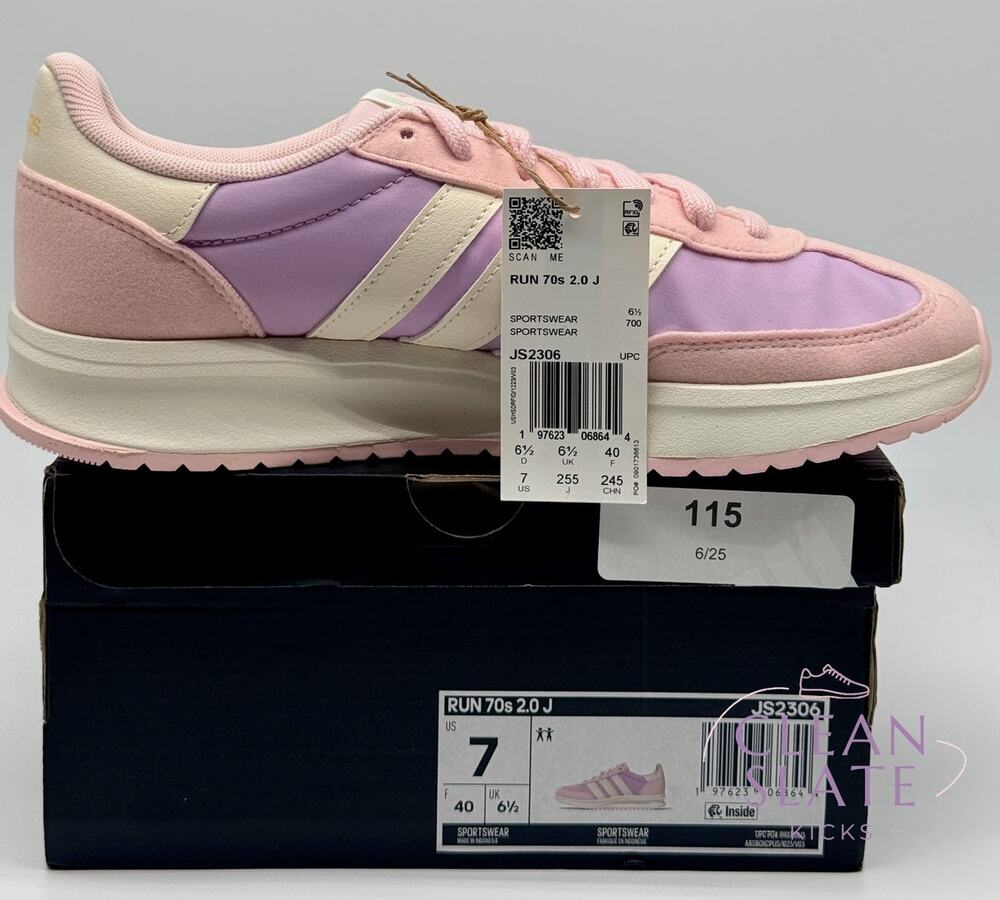 Adidas Run 70s 2.0 Pink/Lavender Kids 7Y NIB/NWT